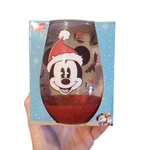 Disney Mickey Mouse tear drop glass Christmas mickey Stemless Wine Glass
